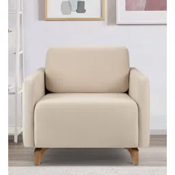 casacraft from pepperfry Roma Velvet 1 Seater Sofa In Cream Colour-picture-15