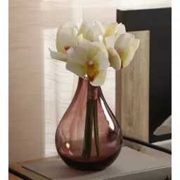 casacraft from pepperfry White Polyester Radiant Orchid Artificial Flowers-picture-19