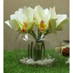 casacraft from pepperfry White Polyurethane Cymbedium Orchids Bunche Artificial Flowers-picture-25