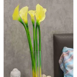 casacraft from pepperfry Yellow Polyester Artificial Callalily Flower-picture-12