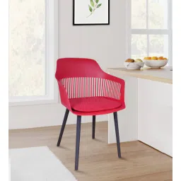 casacraft from pepperfry Zinnia Plastic Cafe Chair in Red Colour-picture-10