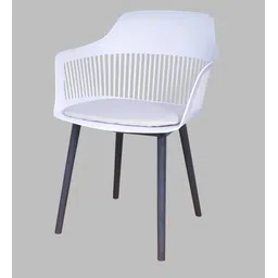 casacraft from pepperfry Zinnia Plastic Cafe Chair in White Colour image 5