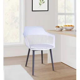 casacraft from pepperfry Zinnia Plastic Cafe Chair in White Colour image 1
