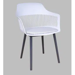 casacraft from pepperfry Zinnia Plastic Cafe Chair in White Colour image 3