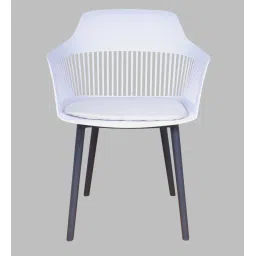casacraft from pepperfry Zinnia Plastic Cafe Chair in White Colour image 4
