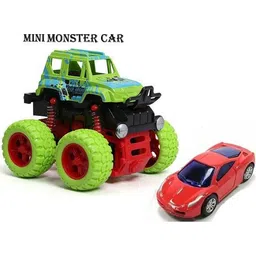 casadomani Action Toys Mini Monster Trucks Friction Powered Pull Back Sports Stunt Cars-picture-4