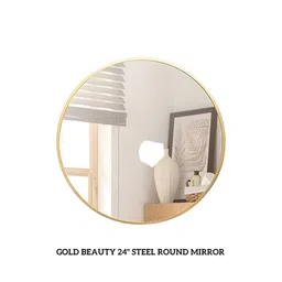 CasaGold Beige Round Shaped Wall Mirror-picture-15