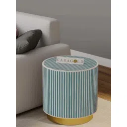 Casagold Sea Green Drum Inlay Side Table - Waterfall-picture-47