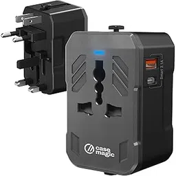 Case-Magic Universal Travel Adapter with Smart 3.1A USB & Type C| 200+ Country (USA/UK/EU/AUS) Plug Converter | All-in-One International Power Converter for Mobile, Tablet, Camera | 15W Fast Charging-picture-16
