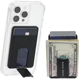 Case-Mate 3in1 Magnetic Wallet for iPhone [Card Holder] MagSafe Wallet [Holds up to 2 Cards + Cash] Detachable Magnetic Phone Card Holder with Stand - for iPhone 17 Pro Max/16 Pro Max/15/14/13- Black-picture-45