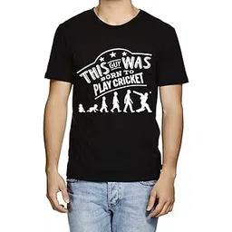 caseria Men's Cotton Printed T-Shirt -Born to Play Cricket | 100% Cotton | Half Sleeves | Regular Fit | Printed | Round Neck | Graphic T Shirt-picture-16