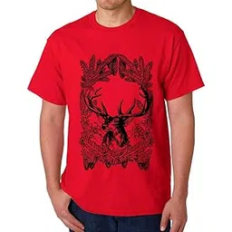 caseria Men's Cotton Printed T-Shirt -Merry Christmas Deer | 100% Cotton | Half Sleeves | Regular Fit | Printed | Round Neck | Graphic T Shirt-picture-21