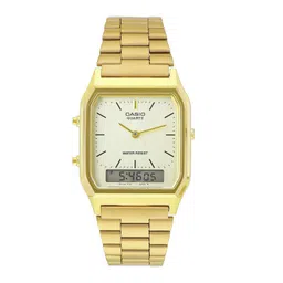CASIO Unisex Dial & Stainless Steel Cuff Straps Analogue and Digital Chronograph Watch D341-picture-25