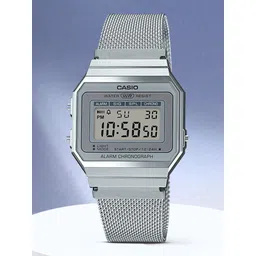 casio Vintage Dial Silver Stainless Steel Mesh Band Digital Watch - For Men & Women D170-picture-14