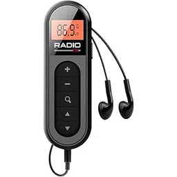 Cason Small FM Radio/Pocket Mini Radio with Earphones,USB Rechargeable Portable Transistor Radio,Digital Tuning,LCD Screen,Stereo Sound, Belt Clip for Gym,Walking(Black)-picture-10