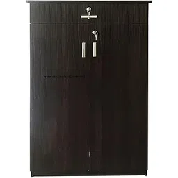 CASPIAN Engineered Wood Double Door Wooden Shoe Rack Coffee Brown | Pre-Assembled Vertical Furniture | Storage Organizer for Indoor/Outdoor Use | Cabinet with Key Lock, 4 Compartments & Drawer-picture-16