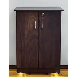CASPIAN Engineered Wood Double Door Wooden Shoe Rack Cum Cabinet (Rainforest Brown) | Pre-Assembled Horizontal Furniture | Storage Organizer for Indoor/Outdoor Use | 4 Compartments with Door Lock-picture-22