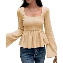 Casual Crop Top with for Women – Long Sleeve Lycra Shirt, Stylish-picture-15