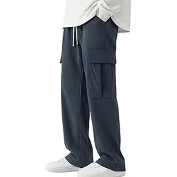 casual feel Men's Cargo Trousers, Cotton Blend, Straight Loose Fit, Utility Pockets, Casual Wear, Travel, Daily Use-picture-10