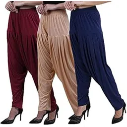 casuals Women's Ethnic Viscose Patiala Pants with Elastic Waist Pack 3-picture-22