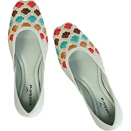 catbird Women's Mint Green Multi Thred Emboidery Punjabi Jutis 7 UK-picture-25