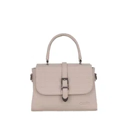 CATCHY Women Textured Structured Buckle Detail Satchel Bag-picture-13