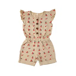 CATCUB Girls Beige & Red Printed Basic Jumpsuit-picture-42