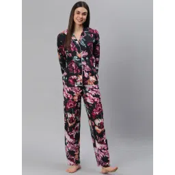 Cation Black Printed Shirt With Pyjamas-picture-24