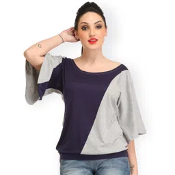 Cation Blue & Grey Colourblock Top-picture-38
