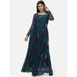 Cation Blue Floral Print Maxi Dress-picture-37