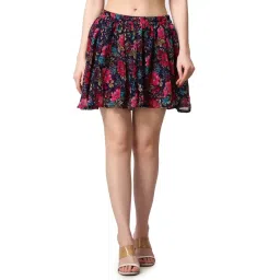 Cation Blue Floral Print Mini Skirt-picture-34