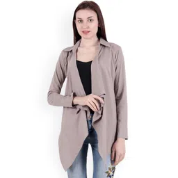 Cation Grey Solid Open Front Shrug-picture-41