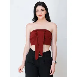 Cation Maroon Off-Shoulder Tube Top-picture-20