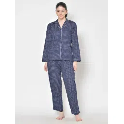 Cation Navy Printed Shirt With Pyjamas-picture-29