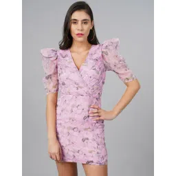 Cation Pink Floral Print Bodycon Dress-picture-47