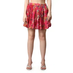 Cation Pink Floral Print Mini Skirt-picture-21