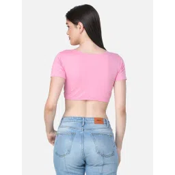 Cation Pink V Neck Crop Top image 2