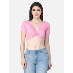 Cation Pink V Neck Crop Top image 1