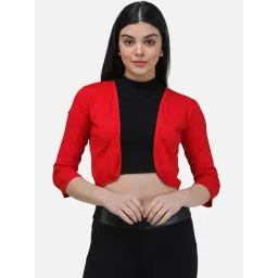 Cation Red Full Sleeves Shrug-picture-37