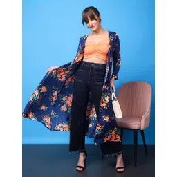 Cation Women Floral Printed Longline Shrug-picture-27