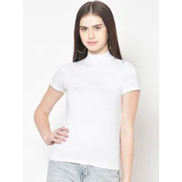 Cation Women White Solid Pure Cotton Top-picture-19