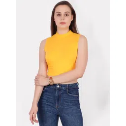 Cation Yellow Fitted Crop Top-picture-10