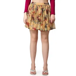 Cation Yellow Floral Print Mini Skirt-picture-34