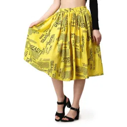 Cation Yellow Printed A-Line Midi Skirt-picture-17