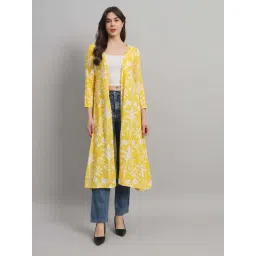 Cation Yellow Printed Long Cape-picture-19