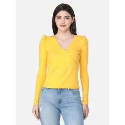 Cation Yellow V Neck Top-picture-40