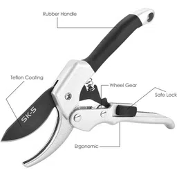 catson Gardening Scissor SK-5 Steel Blade Garden Plant Branch Sharp Cutter 8 Inch Pruning Secateurs Anvil Pruner image 4