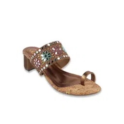 Catwalk Women's Metallic Toe Ring Sandals-picture-12