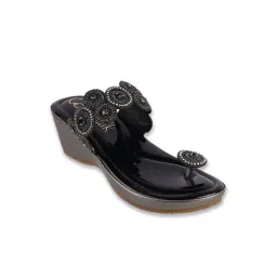 Catwalk Women's Wedding Dreamers Zing Thing Black Thong Wedges-picture-28