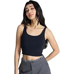 cava Cotton Scoop Tank for Women with Built-in Bra | Soft Stretch Cotton Crop Tank | Wide Straps | Light Support Activewear & Lounge Top-picture-32